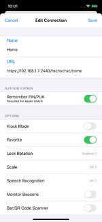 Connection settings