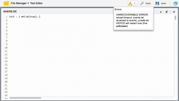 Events editor javascript unrecoverable error.png